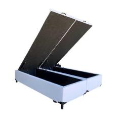 Cama Box Baú Casal Bipartido Linhão Branco Com Pistão A Gás - Imperium do Sono