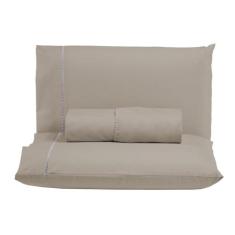 Jogo de Lençol Queen 300 Fios Ponto Palito 100% Algodão 3 Peças - MF E