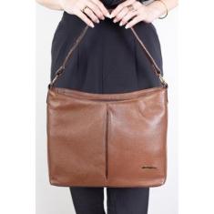 Bolsa de ombro em couro liso Flávia-Feminino