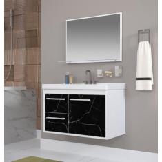 Gabinete Banheiro Mdf com Pia Cuba - Potenza - Riverzza, Preto