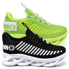 Tênis Infantil Masculino Cadarço Palmilha EVA Kit 2 Peças-Masculino