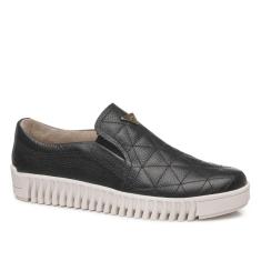 Tênis Pegada Feminino em Couro Preto 210515-03-Feminino