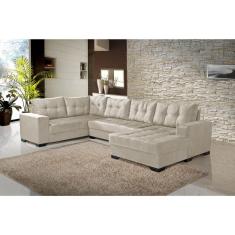 Sofá de Canto com Chaise Bia Império Estofados