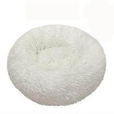 Cama para cães calmante, cama para cães antiansiedade, cama para cães de pelúcia para cães pequenos, cama de cachorro confortável macia e macia em pele sintética, cama para animais de estimação lavável, diâmetro 35 cm