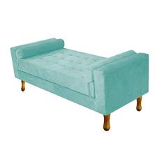 Recamier Félix Solteiro 120cm Suede Azul Tiffany - Doce Sonho Móveis