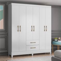 Guarda-Roupa Moval Panamá com 153 cm de Largura, 6 Portas e 2 Gavetas