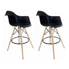 Conjunto 2 Banquetas com Braços Eames  Preto