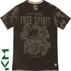 Camiseta Manga Curta Free Spirit Masculina Kohmar- Preto