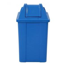 Lixeira Plástica Quadrada Com Tampa Vai-vem 25 Litros Cor:azul