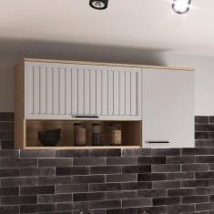 Cozinha Modulada 6 Peças 14 Portas 2 Gavetas Amalia Aveiro Oak/Cinza Urbano