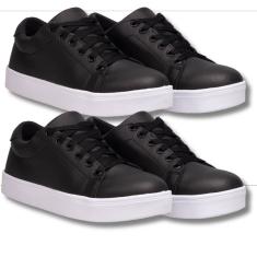 Kit De Tênis Feminino Casuais Preto Estilo Descontraído E Confortável Em Qualquer Ocasião.
