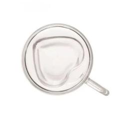 Conjunto 2 Xicaras Cafe Dupla Parede Vidro Heart 80ml Lyor