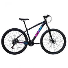 Bicicleta Aro 29 Ksw Xlt 24v Freio A Disco Suspensão Mountain Bike Alumínio Preto-pink-azul 17