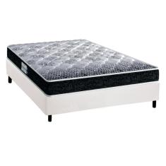 Cama Box Casal: Colchão Espuma D33 Probel /Ep Advanced Tech1500 + Base Crc Suede White(138X188)