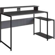 Mesa Gamer Ryze Preto Grafite 135x61x90cm Mesa de Computador Escrivaninha Placa e Ponto