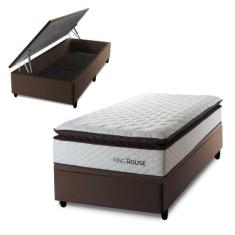 Conjunto Box Baú San Diego Branco 88x188x74 Espuma D33 - King House