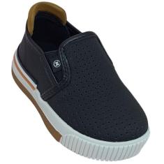 Tênis Molekinho Slip Infantil Meninos On Casual, Preto, Caramelo, 22