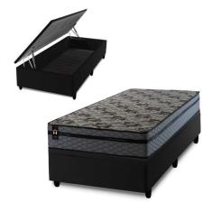 Conjunto Box Baú Montreal Cinza 96x203x71 c/ Molas Ensacadas - King Ho