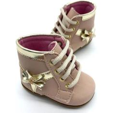 Tênis Botinha Infantil Menina Coturno Rosa - Muito Delicado, 21