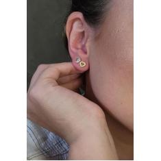 Brinco Coração Cristal Banhado Em Ouro 18k F027 - Floratta Joias