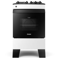 Fogão Consul 4 Bocas Branco com Mesa Esmaltada CFO4ZAB Bivolt