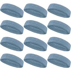 COUVER Faixa de cabelo esportiva com absorção de umidade, tecido felpudo de algodão atlético, faixa de suor para tênis, basquete, corrida, academia, malhar para homens e mulheres, vários pacotes