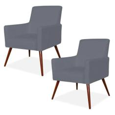 Kit 02 Poltronas Decorativas Para Sala de Estar e Recepção Maria Pés P
