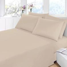 Lençol Solteiro Cama Box 1,88X0,88X30Cm 3 Peças Bege