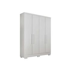 Guarda Roupa Solteiro 4 Portas E 2 Gavetas C-pés Milly Branco - Novo Horizonte