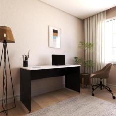 Escrivaninha Mesa Escritório 135cmx60cm 135cm Preto E Branca - Bramov 