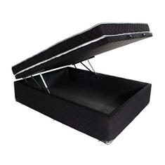Conjunto Colchão Casal D33 Antialérgico + Cama Box Baú Microfibra BF Colchões 138x188x57cm