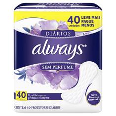 Protetor Diário Always Sem Perfume - 40 unidades