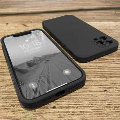 Capa para iPhone 11 quadrada de silicone líquido capa de proteção de lente completa, cor preta, para iPhone 11