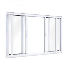 Janela de Alumínio de Correr 120x150cm 4 Folhas Lucasa Alumínios Branco