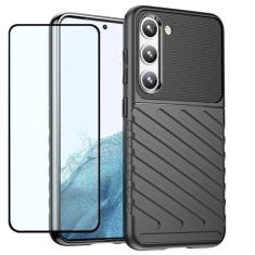 GTBDEKI Capa de celular para Galaxy S23, capa para Samsung S23 SM-S911U com protetor de tela, capa traseira de silicone TPU flexível de borracha antiarranhões à prova de choque para Samsung Galaxy S23