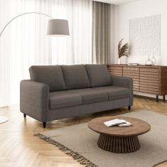 Sofá 3 Lugares em Linho Orquídea Cabecasa Madeiramadeira Grafite