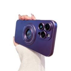 Suporte de suporte dobrável capa magnética fosca para iPhone 15 14 Pro Max 13 12 11 14 15 Pro Max Plus capa protetora de câmera, roxa, para iPhone 15 ProMax