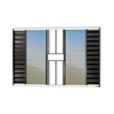Janela Veneziana Confort 6 Folhas com Grade Vidro Reflex 100cm X 150cm