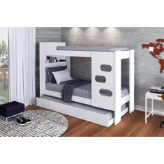Beliche / Cama Solteiro FLOR Com Cama Auxiliar Estilo Treliche 100% MD