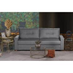 Sofá Maceió Living com 4 Lugares 2.20 MT Linho Corriente Sofatec, Cinz