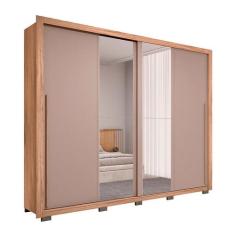 Guarda-Roupa Casal com 2 Espelhos Praticus 2 PT 4 GV Buriti e Fendi - 