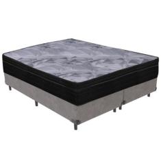 Cama Box e Colchão Airtech Pampa Molas ensacadas Queen Ortobom,  Cinza