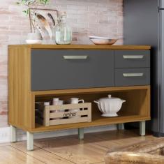 Balcão De Cozinha 1 Porta 2 Gavetas Com Caixa Organizadora 120Cm Princ