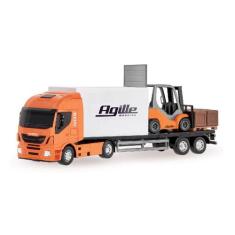Caminhão Infantil Iveco Hiway Com Empilhadeira Agile E Palet - Usual B
