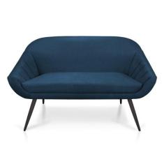 Namoradeira Suede Azul Marinho de Ferro - DROSSI