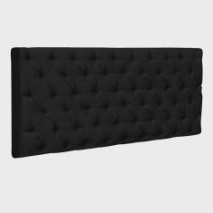 Cabeceira Painel Cristal para Cama Box Casal 2,00 m Suede Preto 1402 - D'Rossi