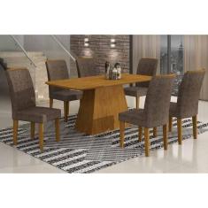 Cadeira Sala De Jantar Lunara Kit 2 Un Imbuia/linho Turim - Rufato