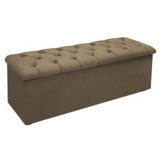 Recamier Calçadeira Queen Size Lotus Queen - Suede Marrom - Simbal