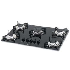 Cooktop 5 Bocas Fischer Fit Line Mesa de Vidro 1642-6986, Preto