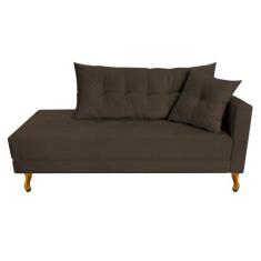Recamier Azura 140cm com Almofada Lado Esquerdo Suede - Amarena Móveis